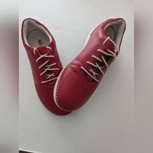 Allegria Essence Tomato Red Leather Lace Up Shoes